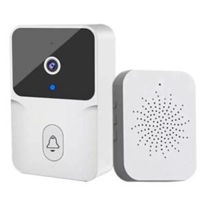 Campainha C/ Camera Wifi Sem Fio Inteligente Interfone Audio Branca