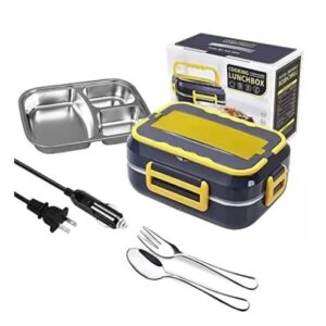 Marmita Eletrica Automatica Com Divisoria 110V Lancheira Portatil Eletric Lunch Box 3 Em 1
