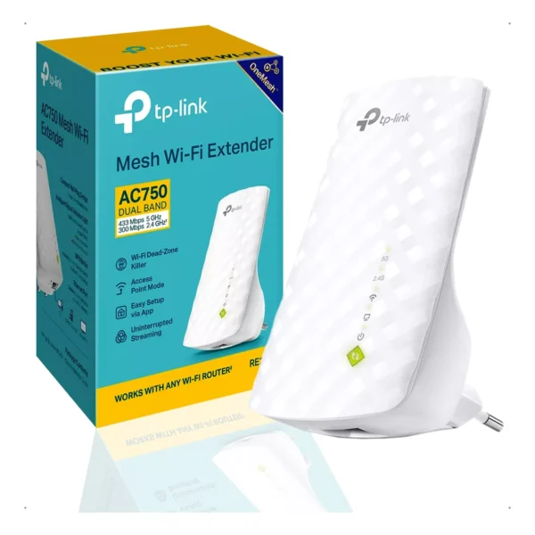 Repetidor Sinal Wi-fi Tp-link Re200 Ac750 Dual Band 2.4/5ghz Cor Branco 110v/220v