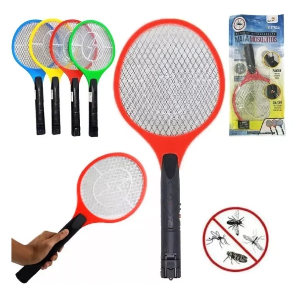 Raquete Elétrica Mata Mosquito Dengue Insetos Recarregável
