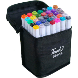 Caneta Marcador para Colorir Desenho Professional, Pontas Duplas