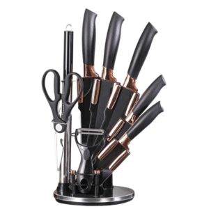 Jogo de Facas 9 Peças Profissional Aço Inoxidável Para Churrasco e Cozinha