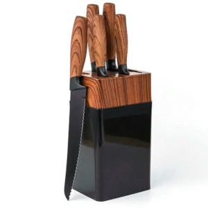 Conjunto de Facas com Cepo 6 Peças Just Home Collection