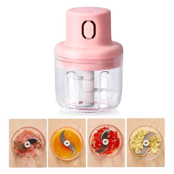 Mini Processador Moedor Elétrico Alho Cebola Sem Fio Usb