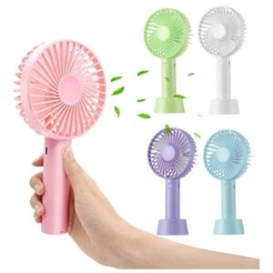 Mini Ventilador Portátil Recarregável com Suporte de Mão
