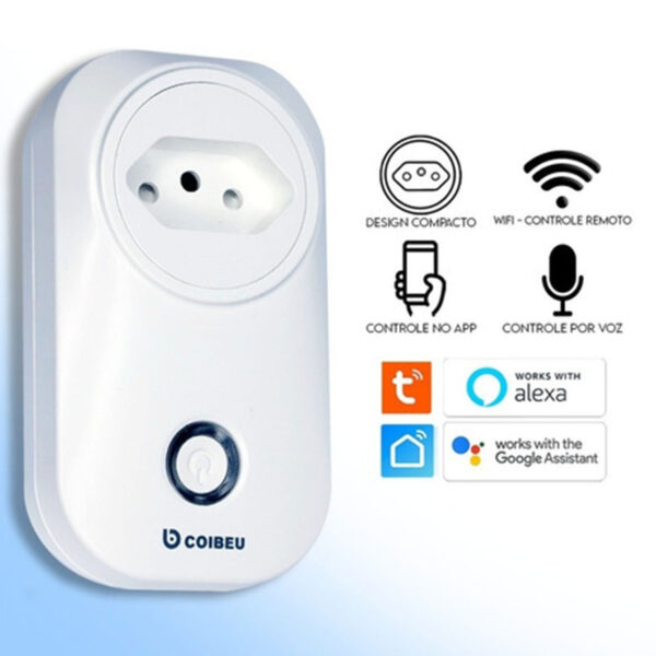 Tomada Inteligente Wifi Smart Home Coibeu Cor Branco