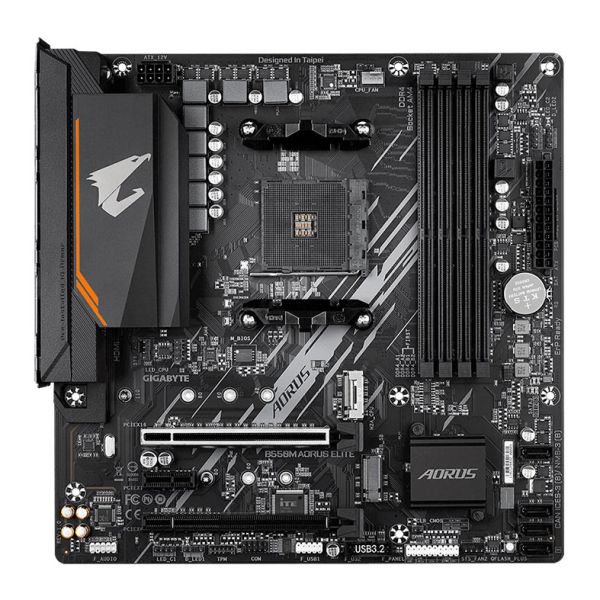 Placa Mãe Gigabyte B550M AORUS Elite (AM4, Micro-ATX, PCIe 4.0, 2× M.2)